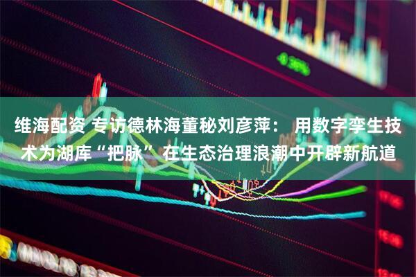 维海配资 专访德林海董秘刘彦萍： 用数字孪生技术为湖库“把脉” 在生态治理浪潮中开辟新航道
